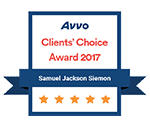 Avvo Clients' Choice Award 2017 | Samuel Jackson Siemons | 5 Stars