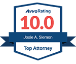 Avvo Rating 10.0 | Josie A. Siemon | Top Attorney