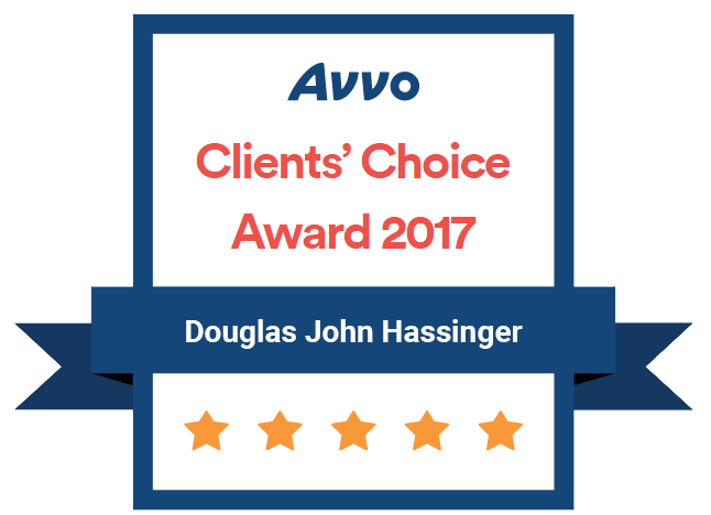 Avvo Client's Choice Award 2017 | Douglas John Hassinger | Five Stars