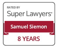 Rated by Super Lawyers Samuel Siemon 8 Years